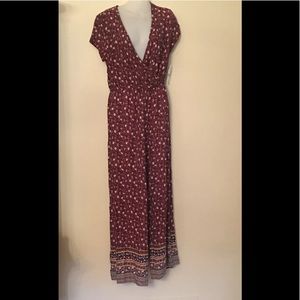 Rewind Floral Jumpsuit Aurora Red New With Tag